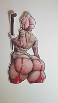Silent Hill Bubble Head Nurse Big Booty Sticker